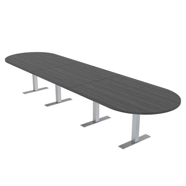 45 in W, 165.75 in L, 29 in H, Engineered Wood Top, Grey